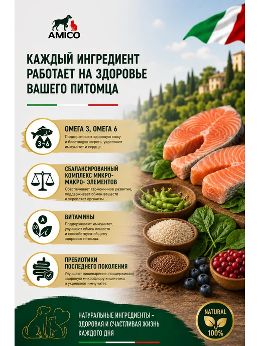 Сухой корм Amico для собак, крупные, средние, 5 кг, фото 4