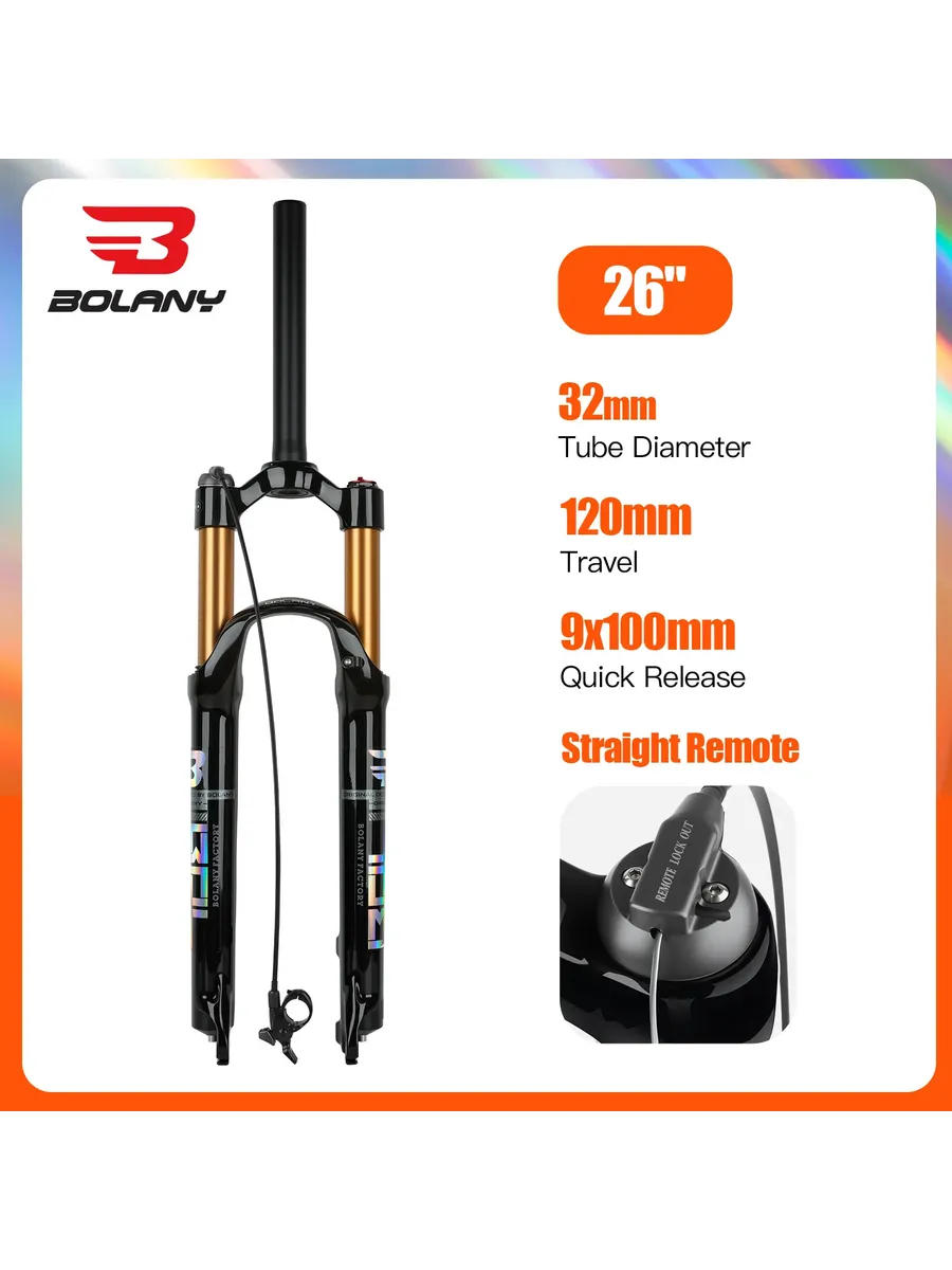 Вилка амортизационная BOLANY 26" Straight Remote G
