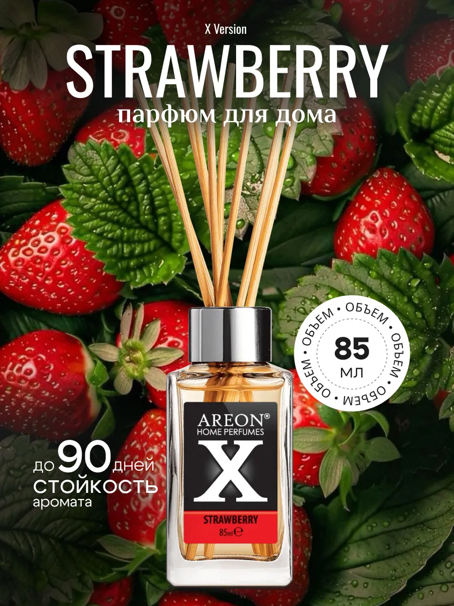 Аромадиффузор для дома с палочками, Strawberry, 85 мл
