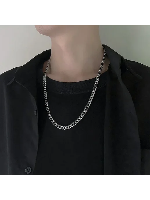 spriboom Цепочка кубинская из нержавеющей стали 3.5mm wide, серый, фото 2