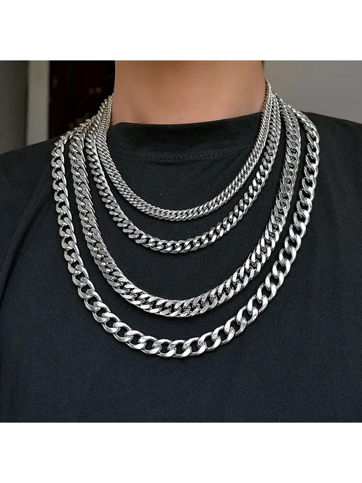 spriboom Цепочка кубинская из нержавеющей стали 3.5mm wide, серый, фото 4