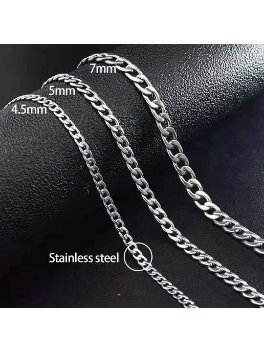 spriboom Цепочка кубинская из нержавеющей стали 3.5mm wide, серый, фото 5