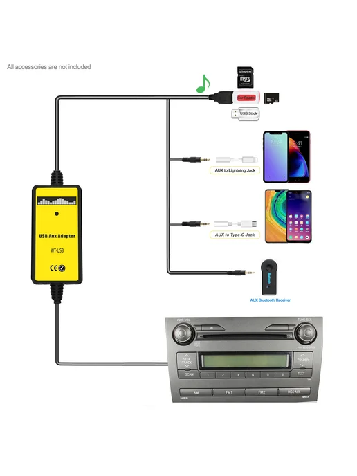 Автомобильный адаптер Moonet с MP3 входом, USB, AUX, смена C, вариант, фото 2