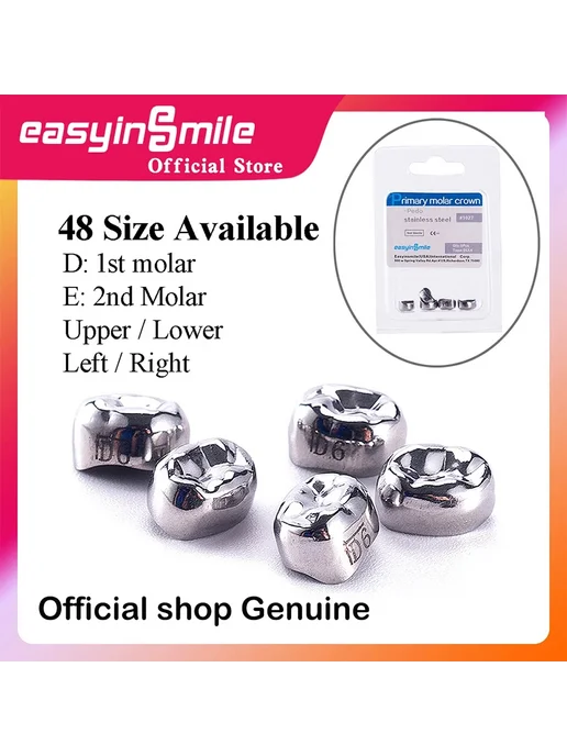 Easyinsmile Временные коронки EUL2 для молочных зубов, 5 шт, 5 шт