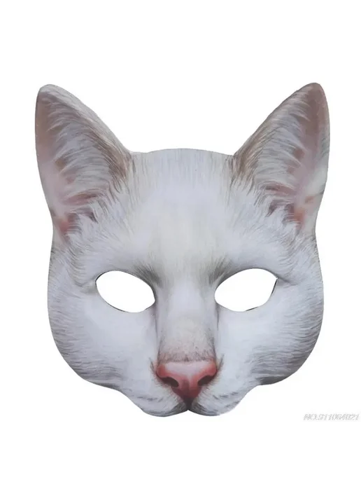 EDCRFV Белая маска кошки полумаска, Color D, белый