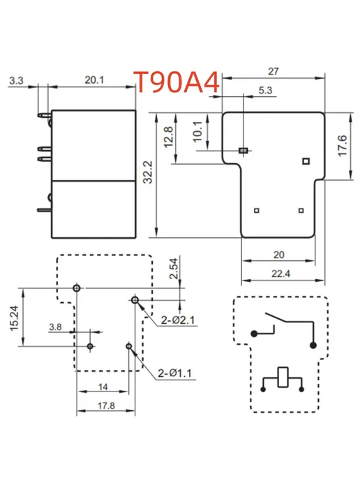 Нет бренда Реле JQX-15F(T90) 48VDC 40A, JQX-15F T90 48VDC 40A, фото 3