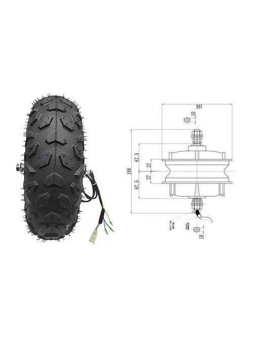 Нет бренда Мотор-колесо для электросамоката 24V 350W, 350 Вт, фото 2