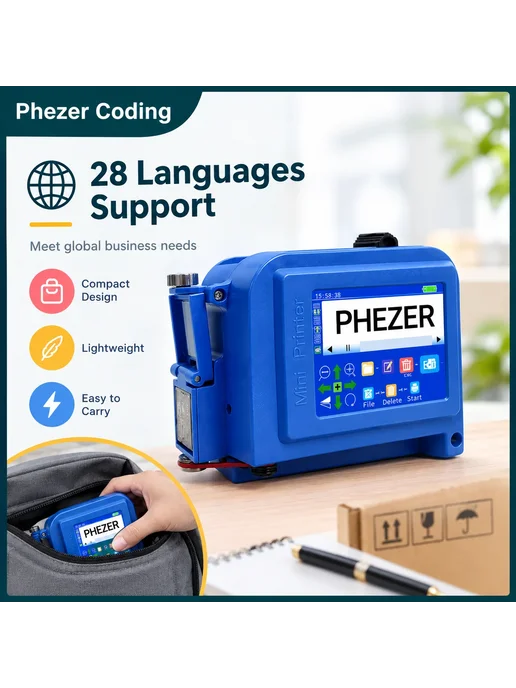 Phezer PC11Plus мини-принтер с картриджем 25.4mm, Only Printer-12.7mm, фото 2