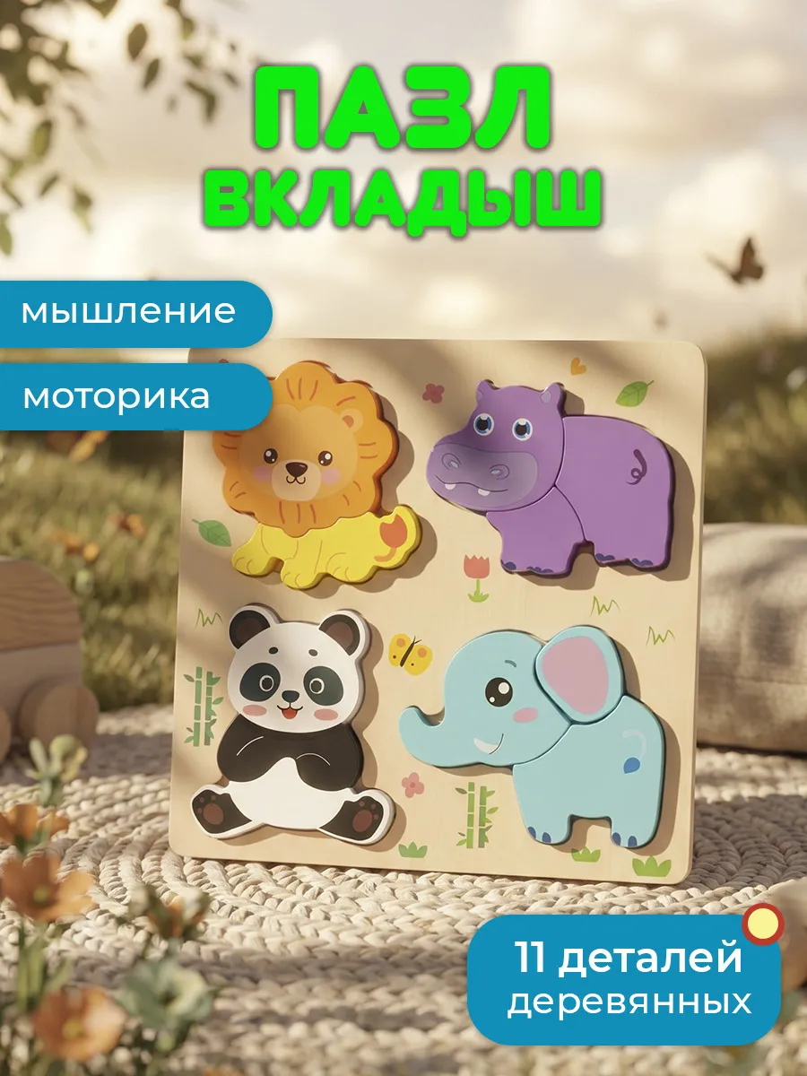 Пазл вкладыш Зоопарк