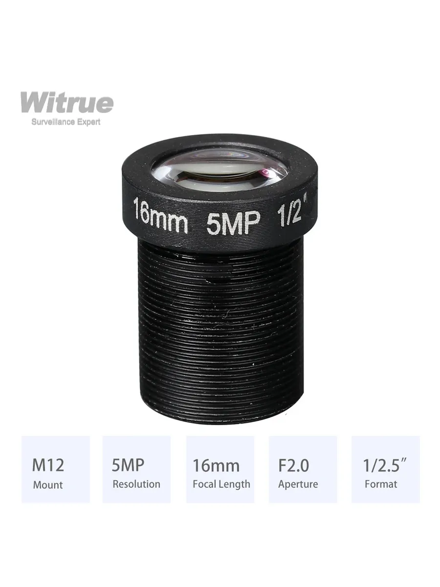 Witrue HD объектив 5Мп 12MM для камер видеонаблюдения