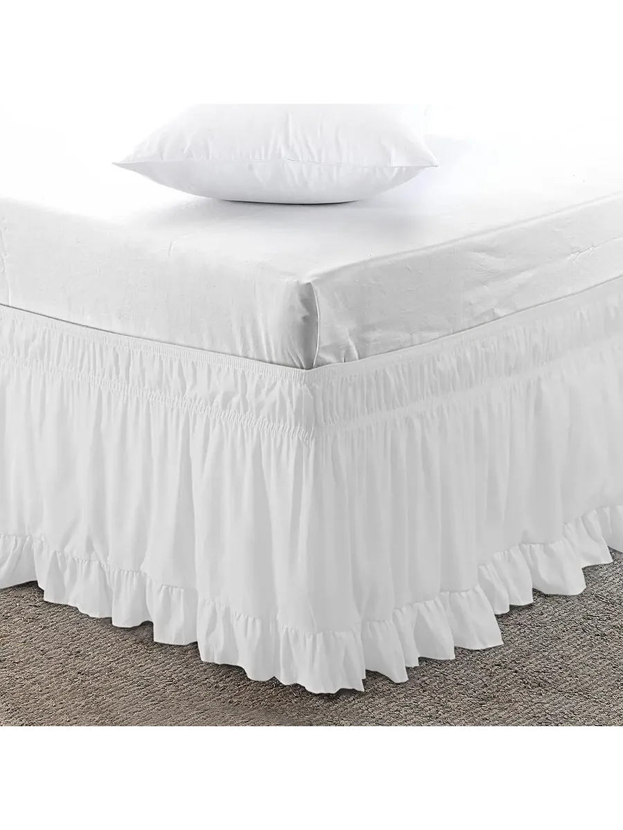 Подзор для кровати белый полиэстер 15 дюймов 140x200x38cm