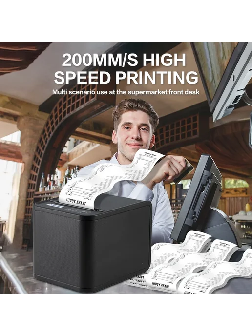 Xprinter Термопринтер чеков XP-80T USB, 200 мм с, Термопринтер 200 мм, фото 4