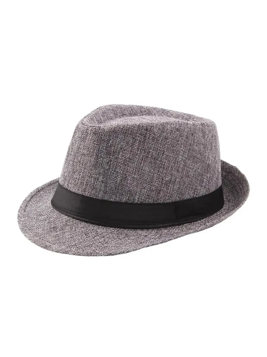 Серый Fedora из льна