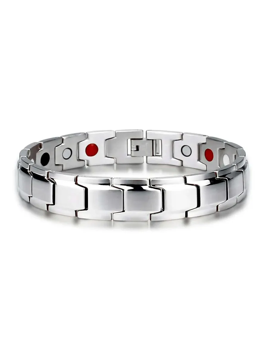 Браслет магнитный серебристый Unisex, Цвет: 02
