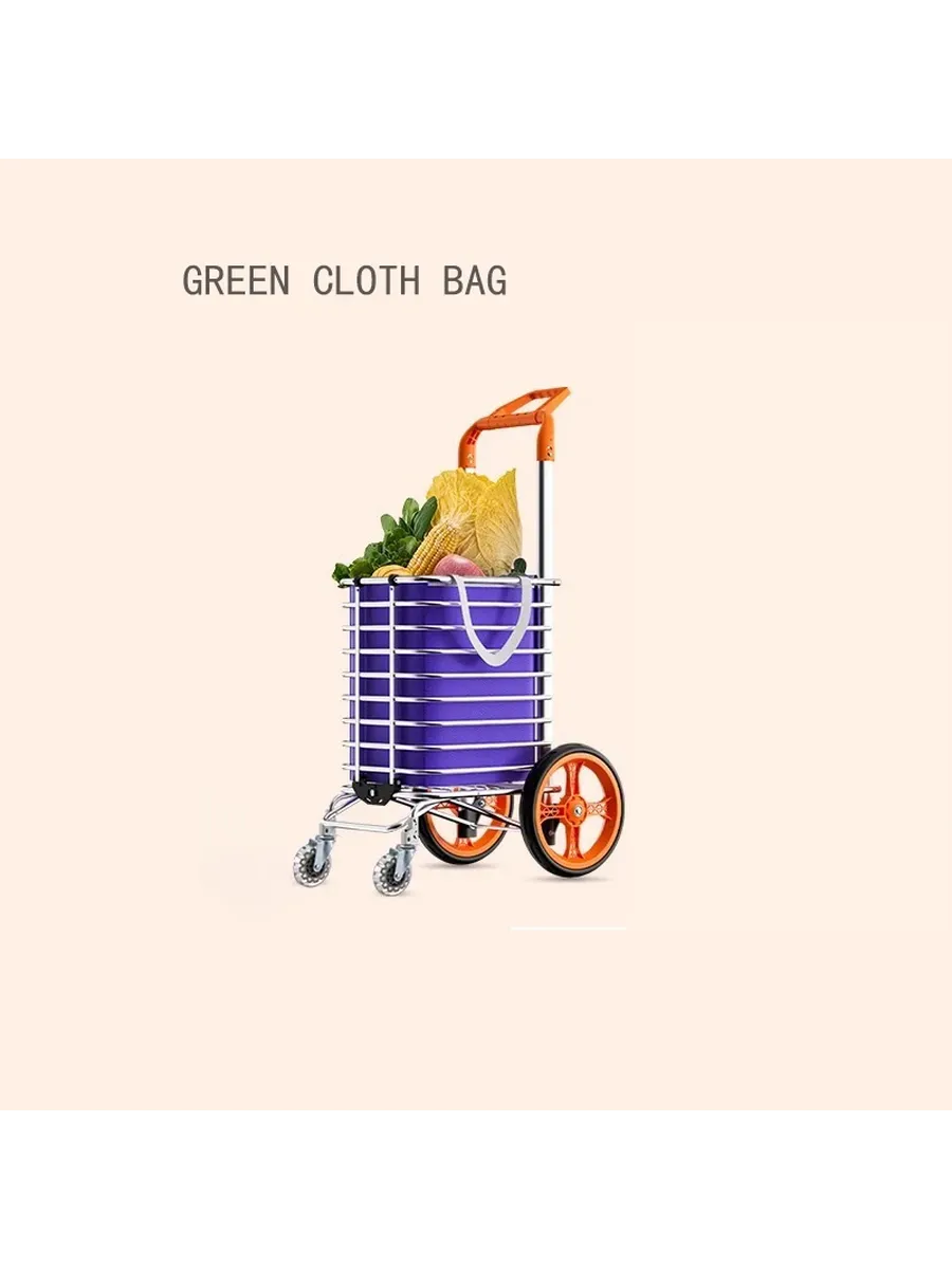 Складная алюминиевая тележка с сумкой 35 л Зеленый, green co