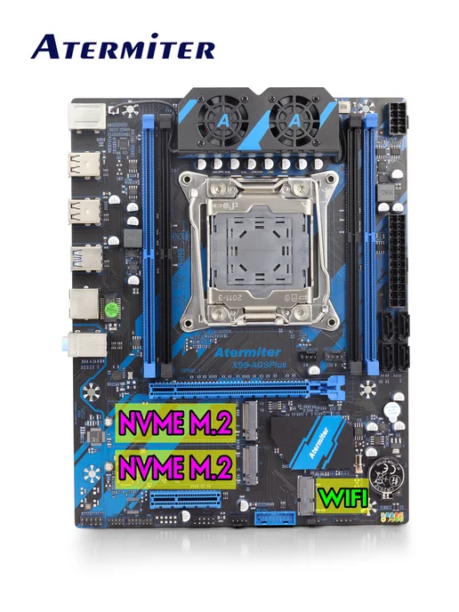 Atermiter Материнская плата X99 AG9 Plus Xeon E5 2699v4 комплект 32Gb, 32 ГБ, фото 4