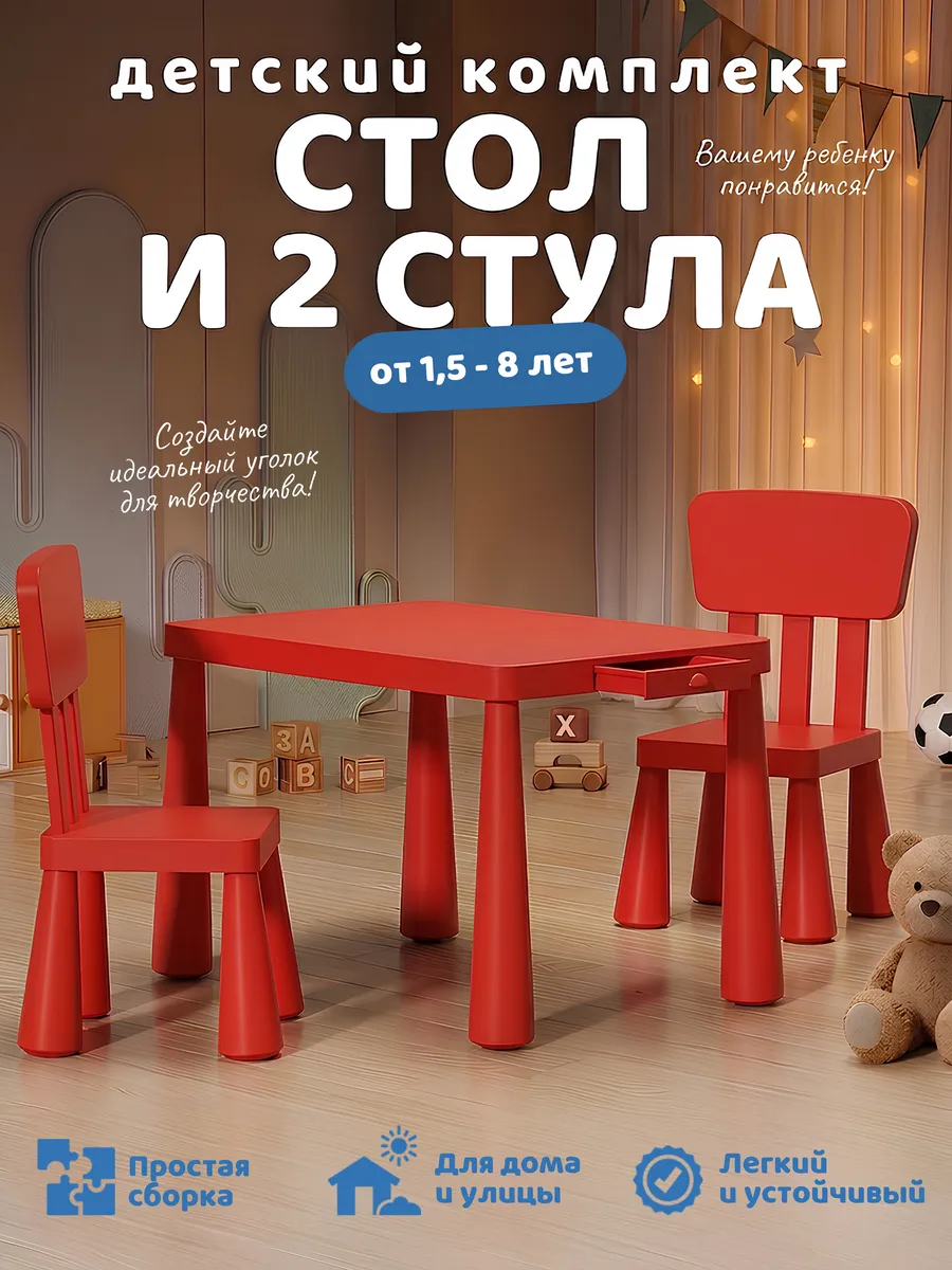 Детский функциональный столик и два стула аналог Икеа