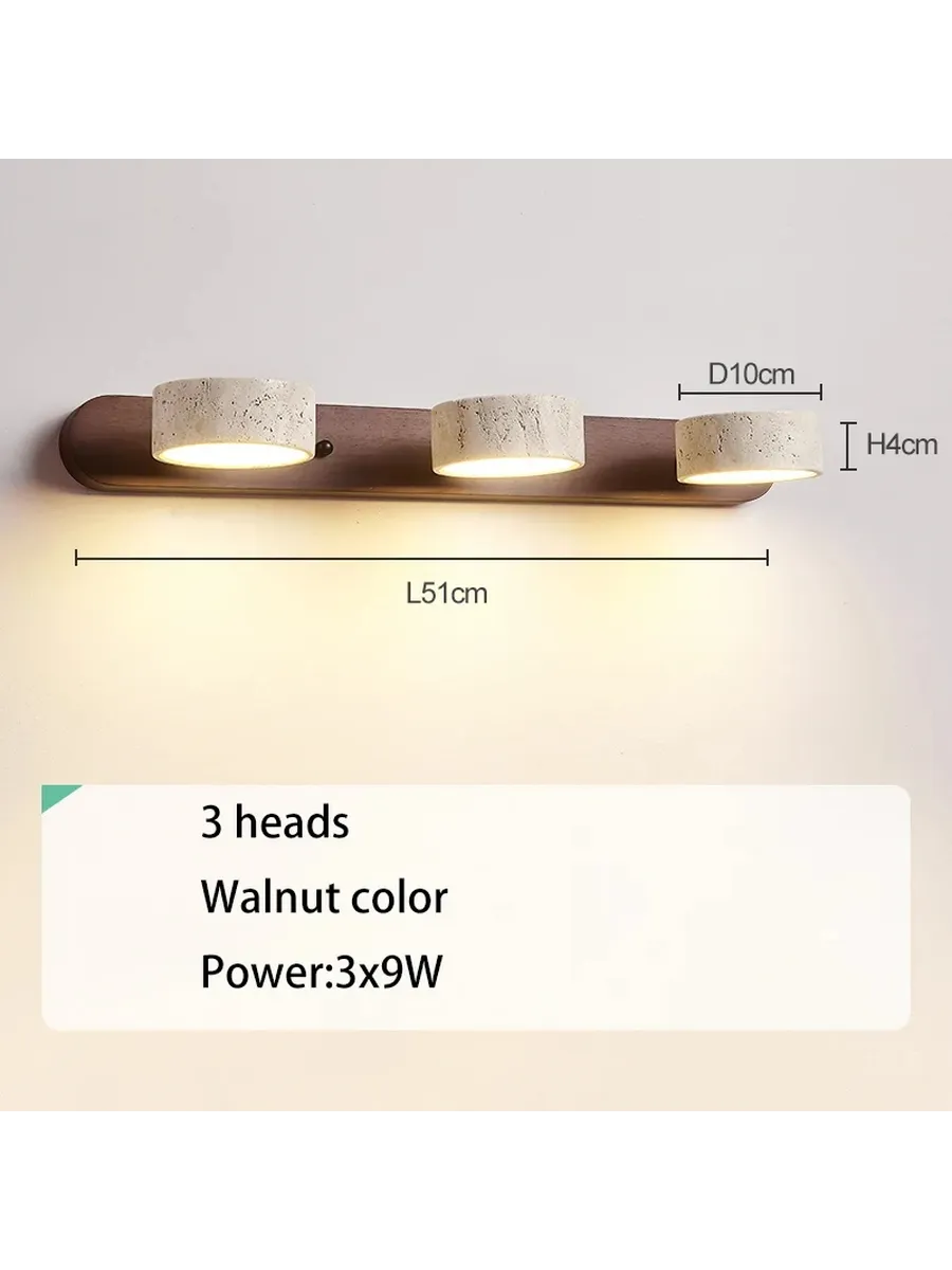 Настенный светильник из травертина walnut color 3 heads