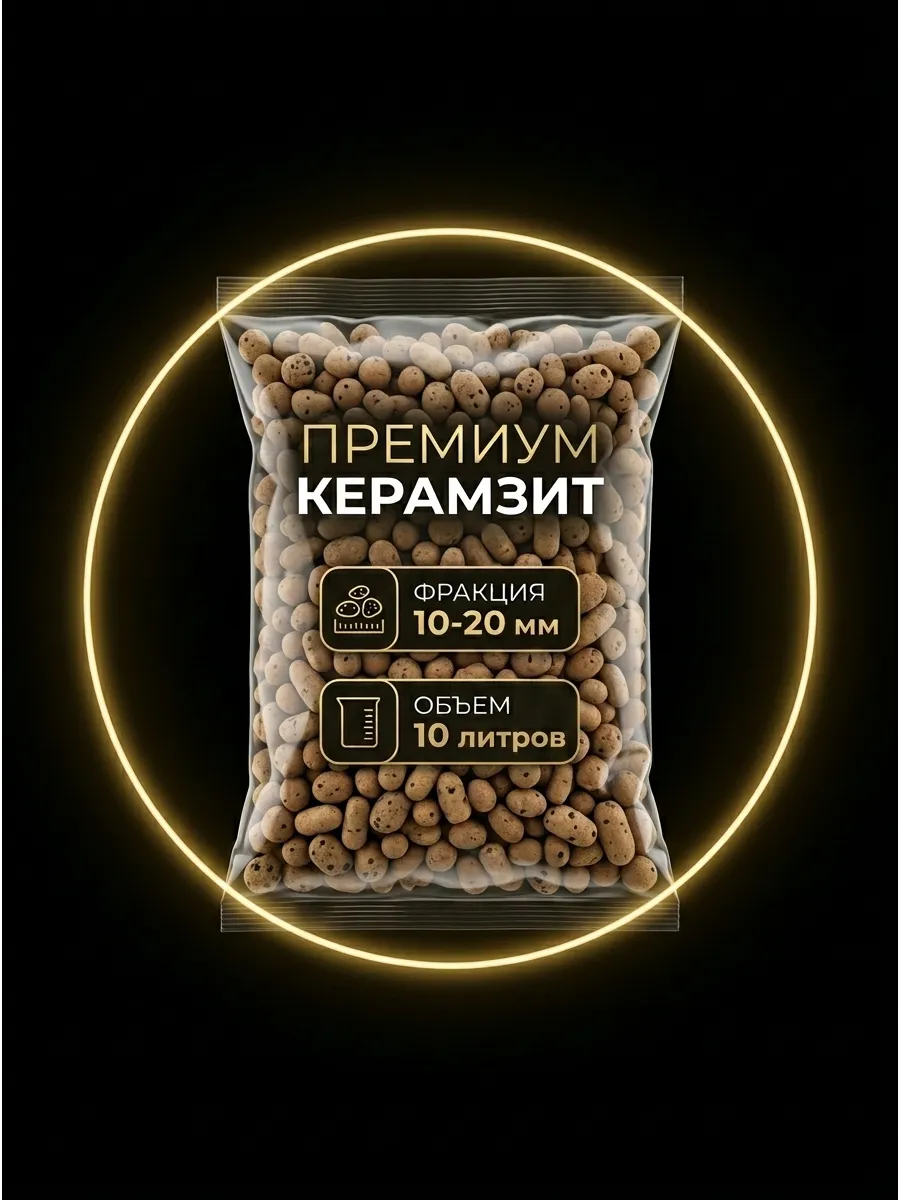 Керамзит 10-20мм 10л для растений и цветов средний