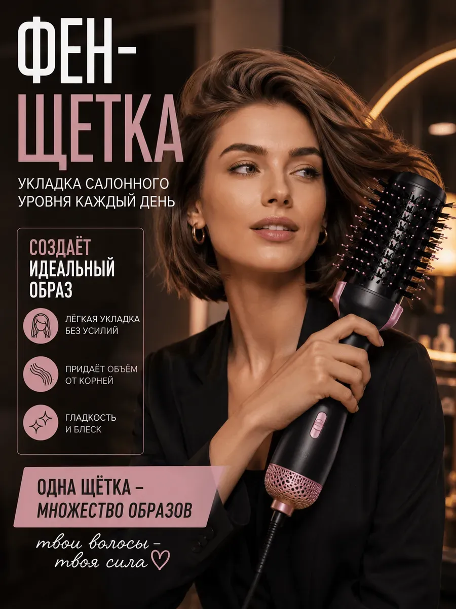 Фен-щетка электробрашинг для укладки волос