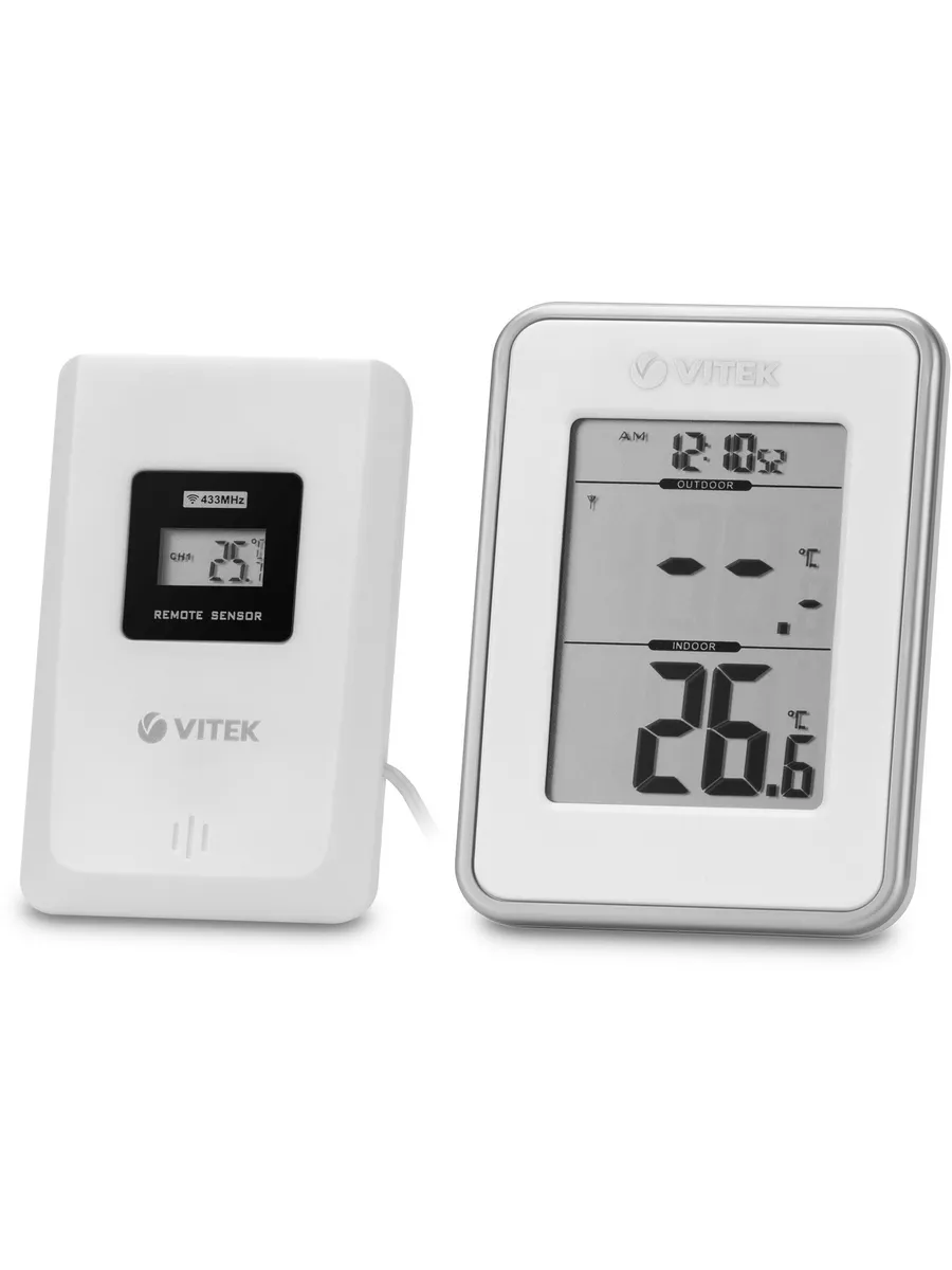 Метеостанция домашняя VT-6408 серебристый