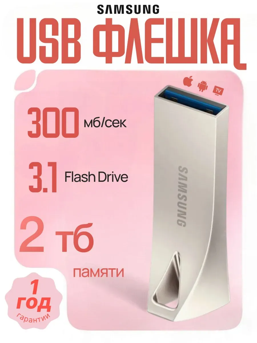 USB Флеш-накопитель Samsung silver 2Тб