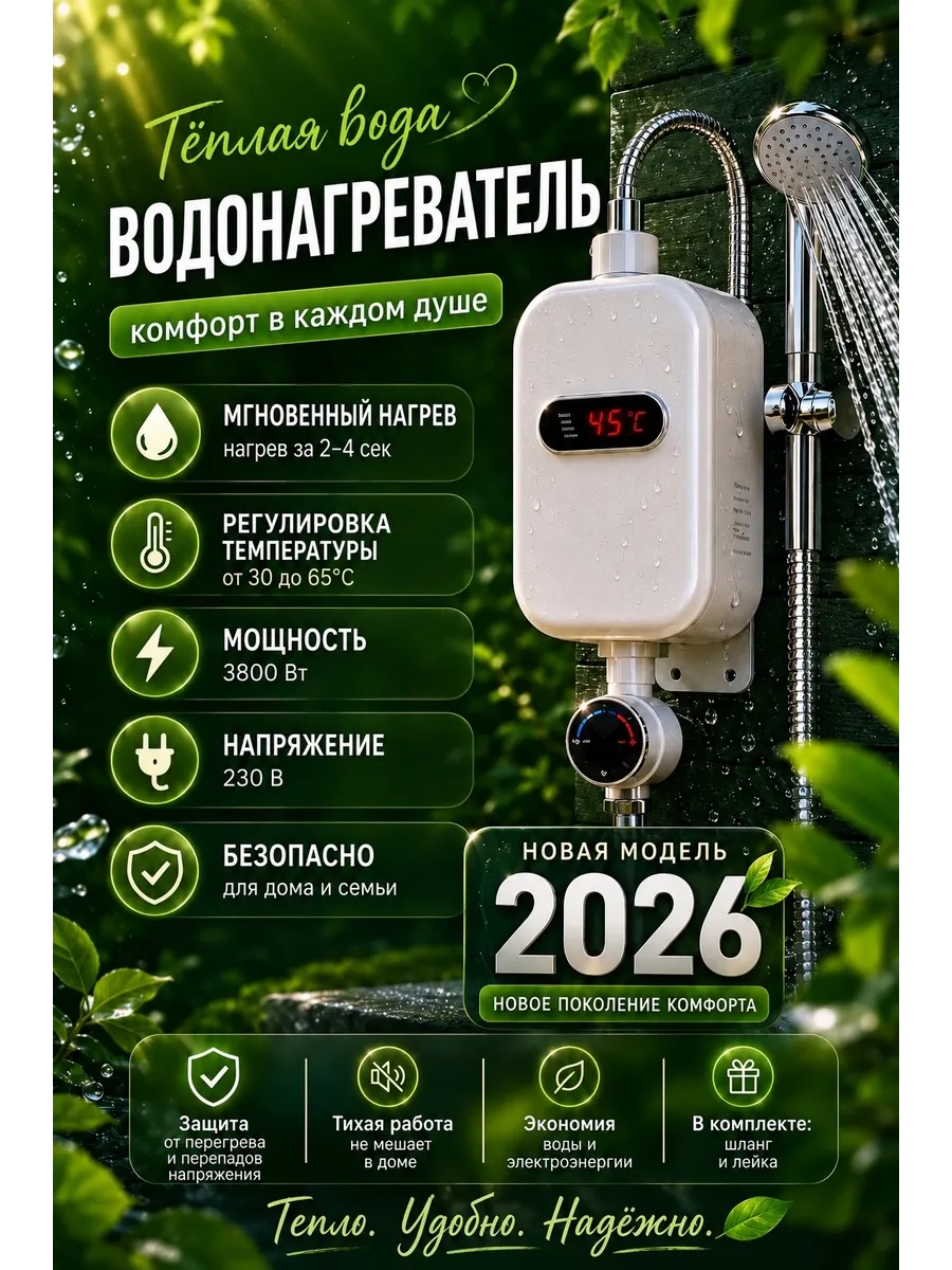 Проточный водонагреватель с душем
