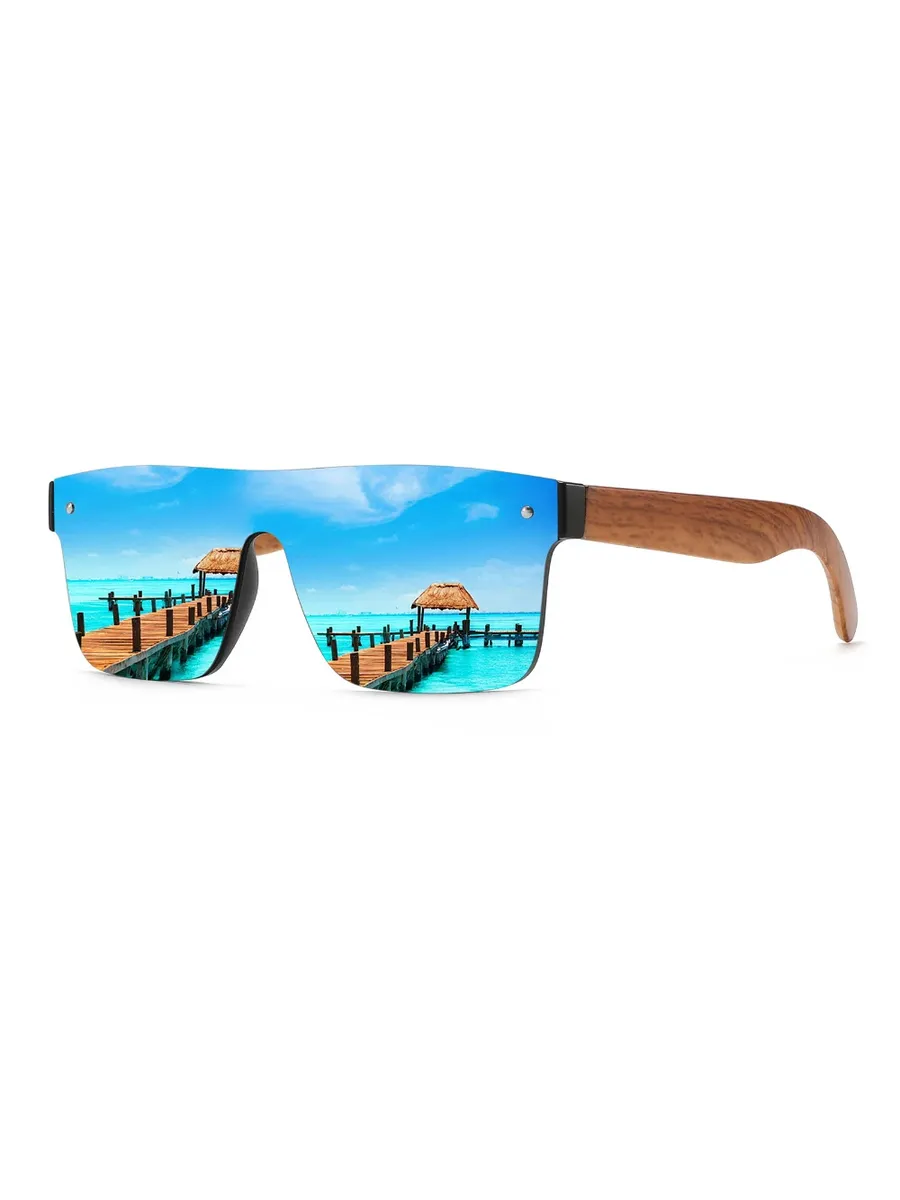 Модные солнцезащитные очки Vintage Wood Grain для женщин C2