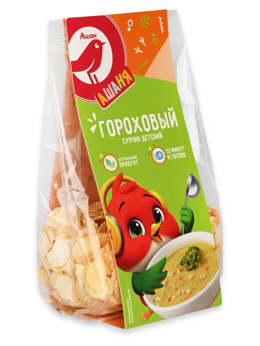 Суп детский АШАН Красная птица Ашаня Гороховый, 100, красный, фото 2