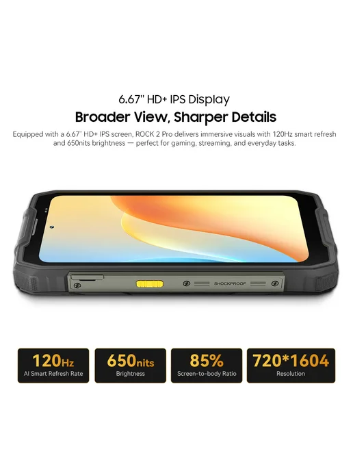 Смартфон Blackview Rock 2 Pro 8/256 ГБ, желтый, фото 6