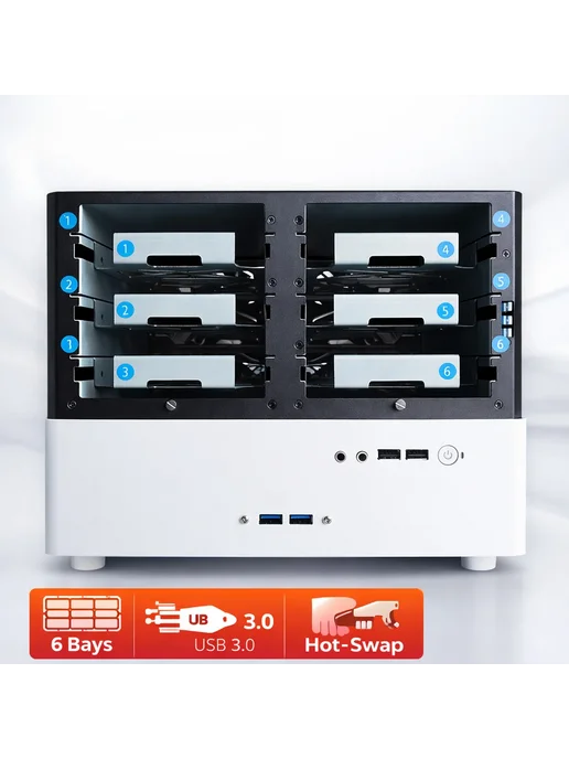 VBNM Корпус NAS 6 отсеков для HDD SSD, белый, фото 3
