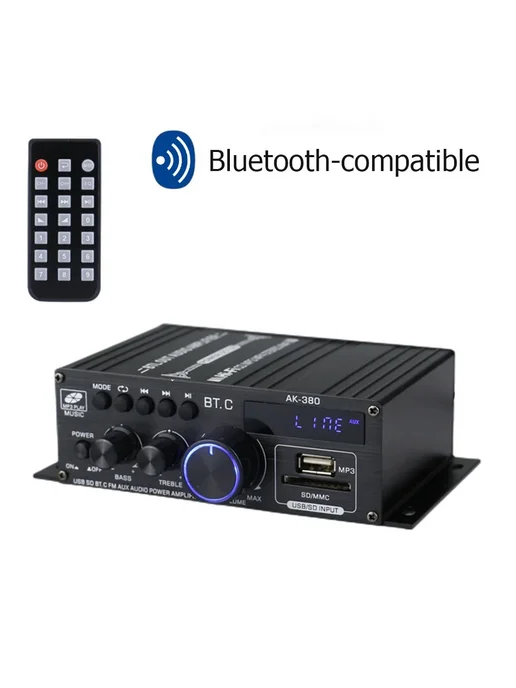 APWIKOGER AK380 Bluetooth усилитель для домашнего кинотеатра, черный, фото 4
