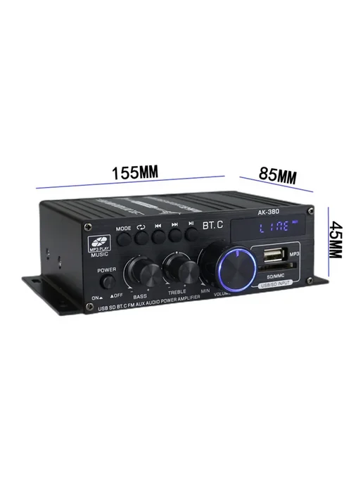 APWIKOGER AK380 Bluetooth усилитель для домашнего кинотеатра, черный, фото 7