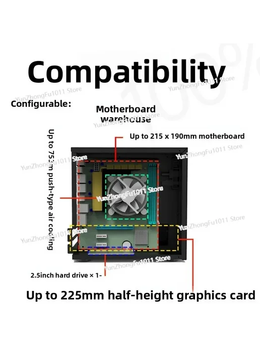 Нет бренда Корпус NAS 12.8L черный, 4-баевый, 12,8 л, фото 2