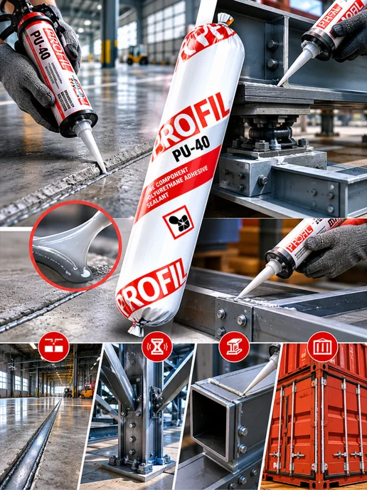 Soudal Клей-герметик PROFIL PU-40 для ремонтных работ белый 1шт, 3 шт, серый, фото 8