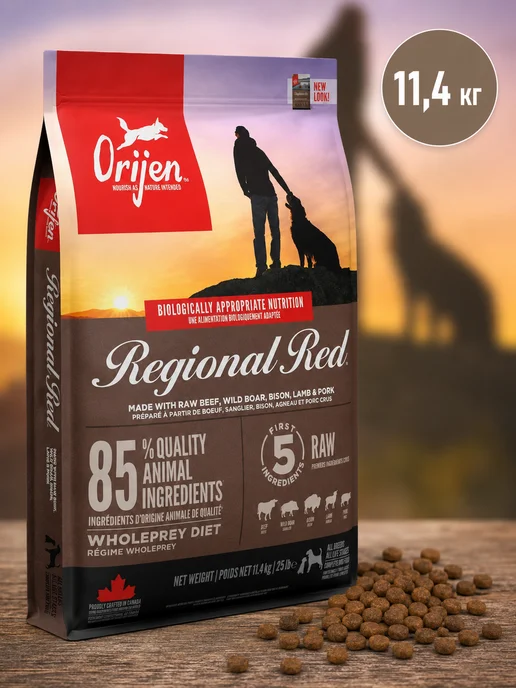 Сухой корм orijen Regional Red для собак, 11,4 кг