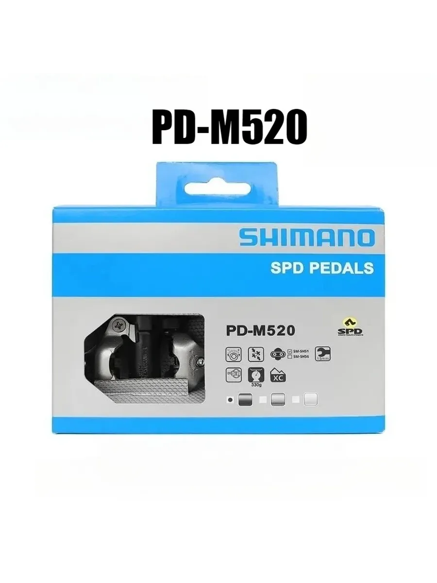 Педали Shimano PD-M520/M540 MTB SPD PD-M520 Black