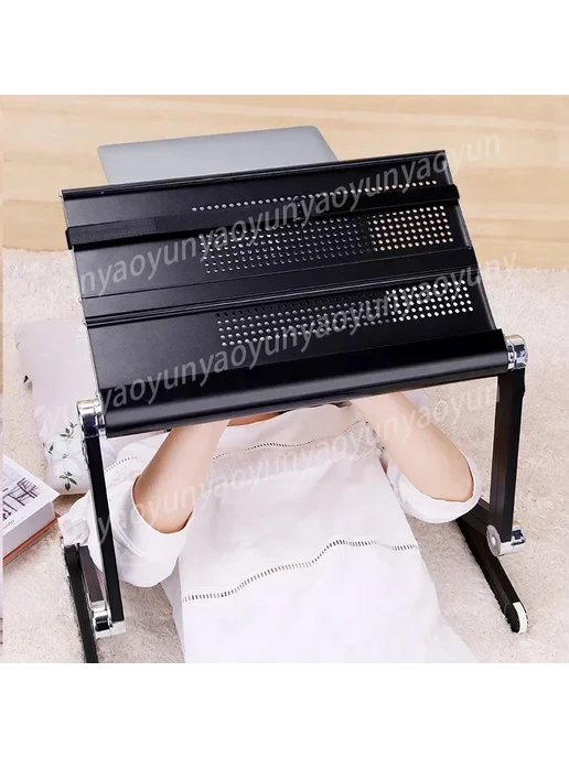Нет бренда Складной стол для ноутбука 520x245mm, черный, черный, фото 4