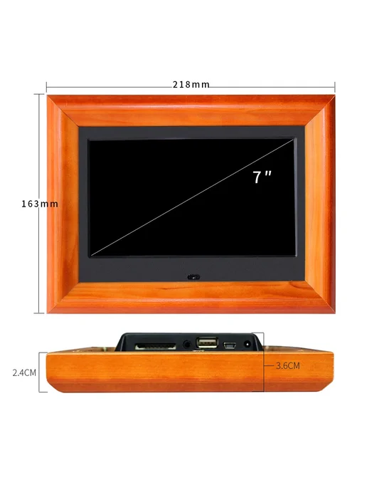 ExLanXang Цифровая фоторамка 7" черная, EU Plug, черный, фото 5
