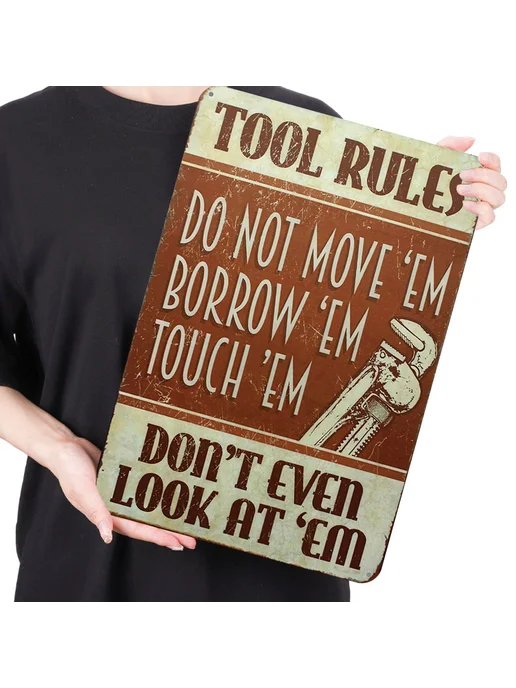 Металлическая табличка Rules для дома, бар 30х40см, 30x40 см, фото 2