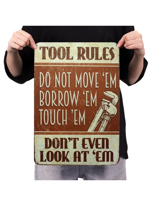 Металлическая табличка Rules для дома, бар 30х40см, 30x40 см, фото 3