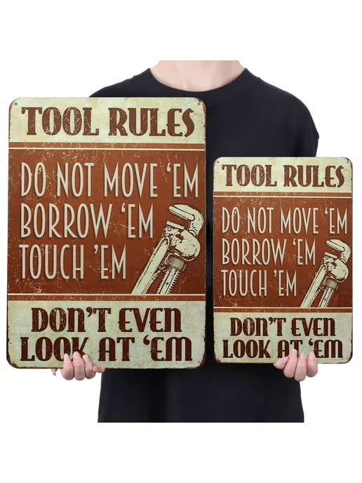 Металлическая табличка Rules для дома, бар 30х40см, 30x40 см, фото 4