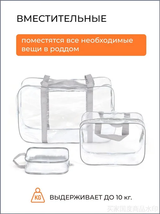 Сумка в роддом прозрачная готовая для мамы и малыша Набор, вариант, фото 6