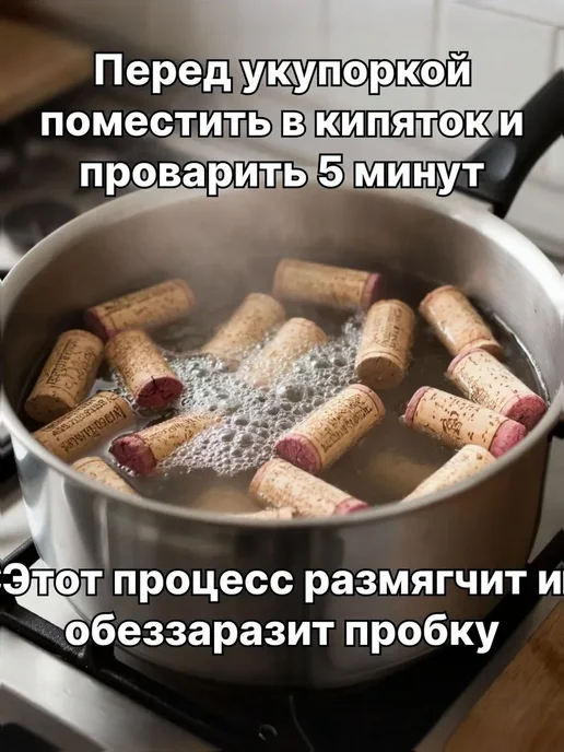 Пробка корковая винная 21х33 мм, 10шт, 21x33 мм, 10 шт, фото 4
