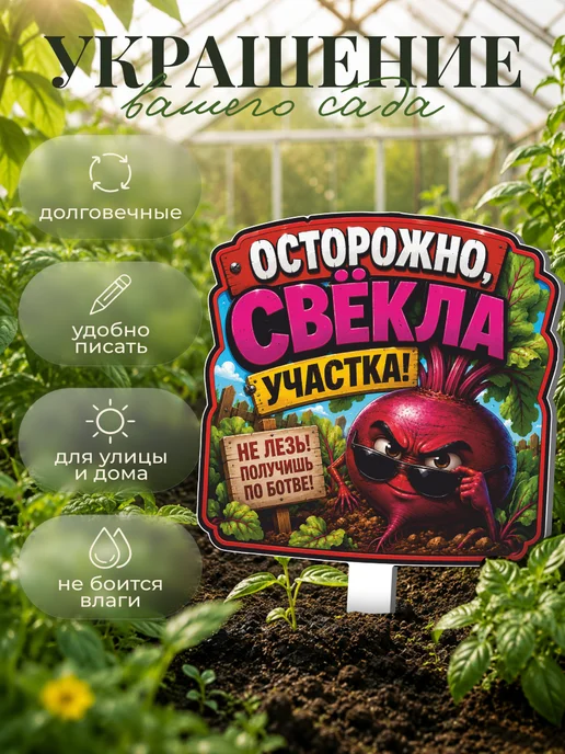 0_ok.rilART Фигурка для сада Свекла - Овощ, черный, фото 3