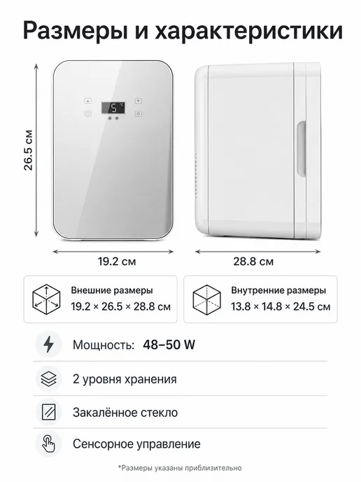 холодильник маленький для косметики,8Л 【Модель с ЧПУ】, 8 л, фото 4