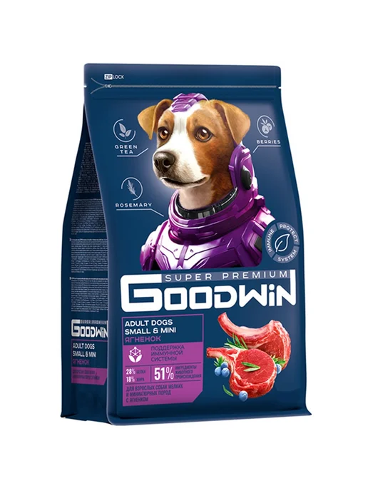 Сухой корм Goodwin для собак, мелкие, ягненок, 0,4 кг