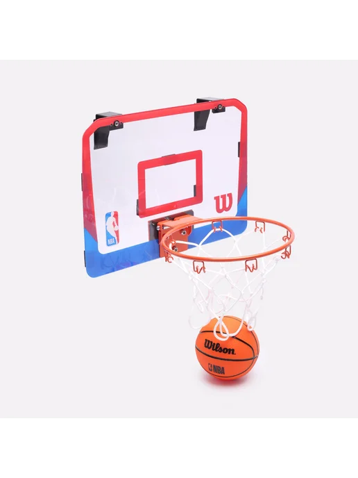Wilson Баскетбольное мини-кольцо + мини мяч NBA DRV Hoop Clear, синий
