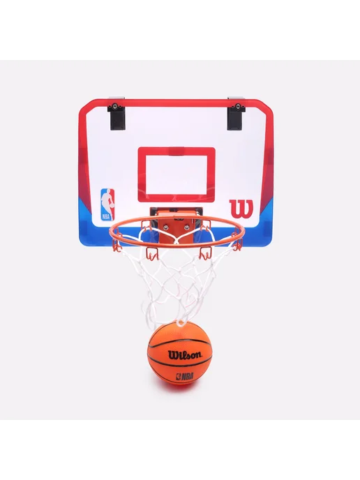 Wilson Баскетбольное мини-кольцо + мини мяч NBA DRV Hoop Clear, синий, фото 2