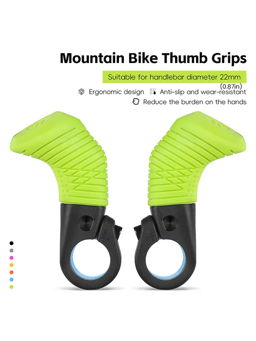 Грипсы для MTB Thumb Support эргономичные зеленые, зеленый, фото 5